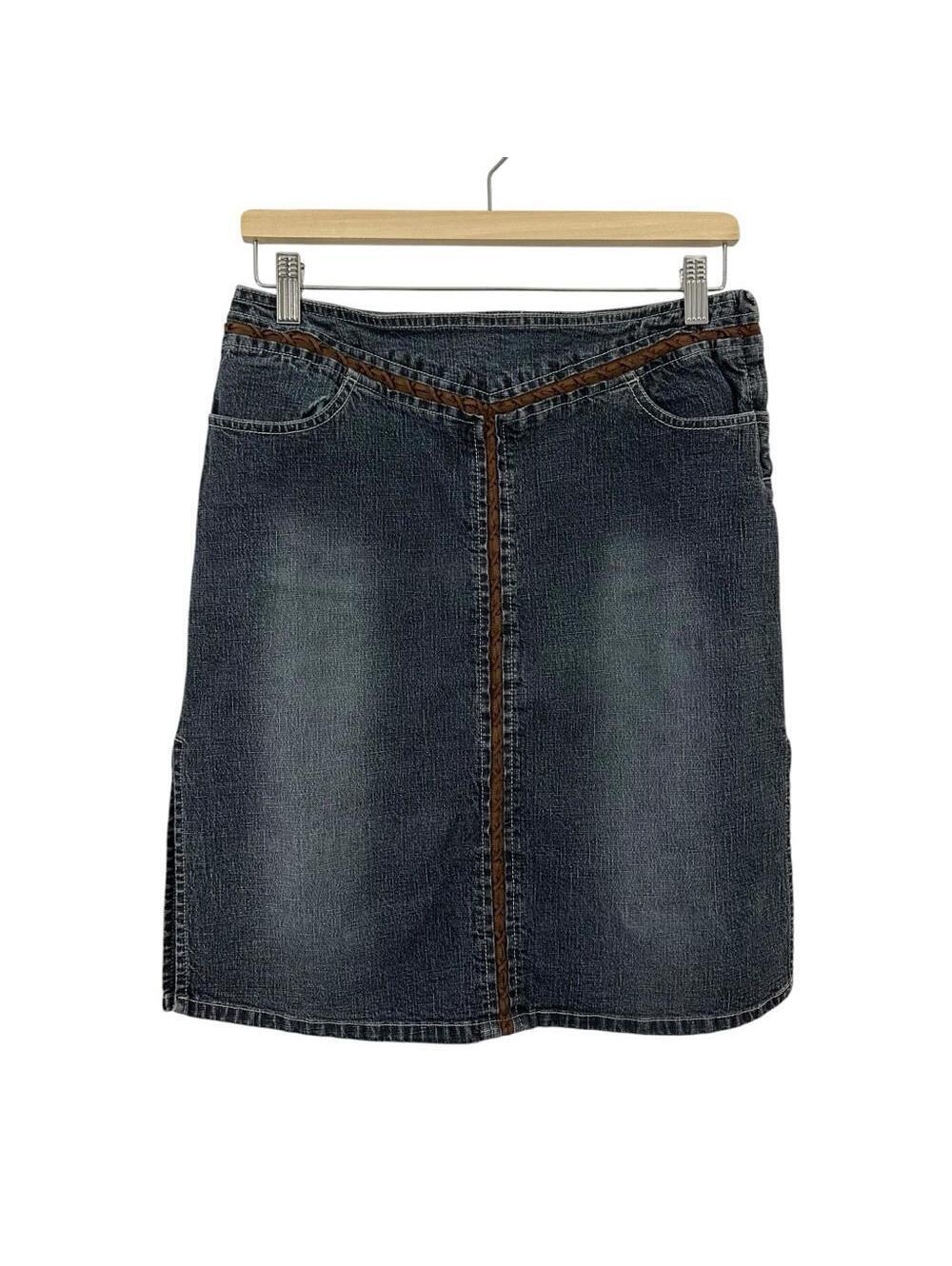 Squeeze By Stephen Hardy Women’s Y2K Denim Skirt Ribbon Insert Size 9/10